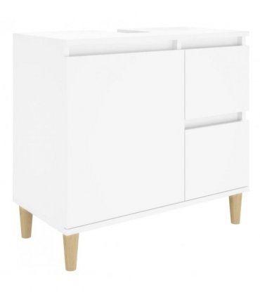 vidaXL 3 Piece Bathroom Cabinet Set White Engineered Wood