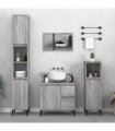 vidaXL 3 Piece Bathroom Cabinet Set Grey Sonoma Engineered Wood — V0671964200