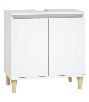 vidaXL 3 Piece Bathroom Furniture Set White Engineered Wood — V0671964206