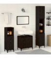 vidaXL Bathroom Furniture Set Wall-mounted with Door 3 pcs Black Oak — V0671964210