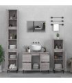 vidaXL 3 Piece Bathroom Furniture Set Grey Sonoma Engineered Wood — V0671964218