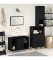 vidaXL Bathroom Furniture Set with Storage 3 pcs Black Engineered wood — Colour: Black oak