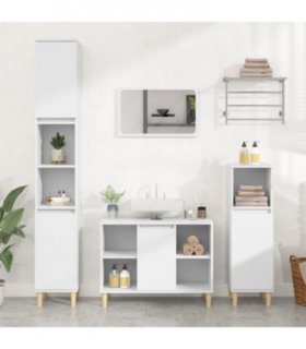 vidaXL 3 Piece Bathroom Furniture Set White Engineered Wood — V0671964226