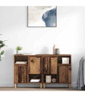 vidaXL Sideboards 2 pcs Old Wood 60 x 35 x 70 cm Engineered Wood — V0671964236