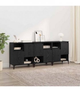 vidaXL Sideboards 3 pcs Black Oak 60 x 35 x 70 cm Engineered Wood — V0671964257