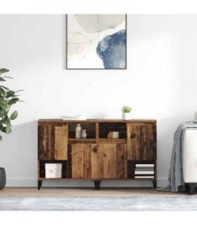 vidaXL Sideboards 2 pcs Old Wood 60 x 35 x 70 cm Engineered Wood — V0671964260