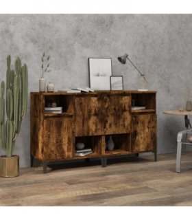vidaXL Sideboards 2 pcs Smoked Oak 60x35x70 cm Engineered Wood