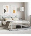 vidaXL Metal Bed Frame without Mattress with Headboard White 180x200cm — Size: 180 x 200 cm — V0671964827