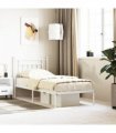 vidaXL Metal Bed Frame without Mattress with Headboard White 80x200cm — Size: 80 x 200 cm — V0671964840
