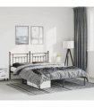 vidaXL Metal Bed Frame without Mattress with Headboard Black 135x190cm — Size: 135 x 190 cm — V0671964856