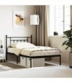 vidaXL Metal Bed Frame without Mattress with Headboard Black 107x203cm — Size: 107 x 203 cm — V0671964880