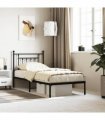 vidaXL Metal Bed Frame without Mattress with Headboard Black 80x200cm — Size: 80 x 200 cm — V0671964885