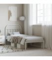 vidaXL Metal Bed Frame without Mattress with Headboard White 90x190cm — Size: 90 x 190 cm — V0671964905
