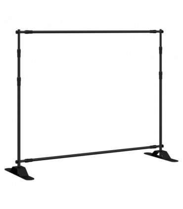 vidaXL Backdrop Stands 2 pcs Black 254x243 cm Steel — Size: 254 x 243 cm (2 pcs)