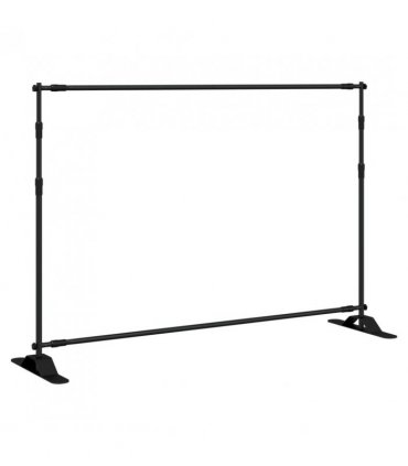 vidaXL Backdrop Stand Black 305x243 cm Steel — Size: 305 x 243 cm