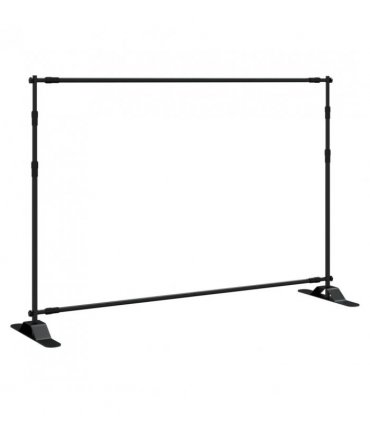 vidaXL Backdrop Stand Black 305x243 cm Steel — Size: 305 x 243 cm