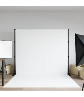 vidaXL Backdrop Stand Black 254x243 cm Steel — Size: 254 x 243 cm
