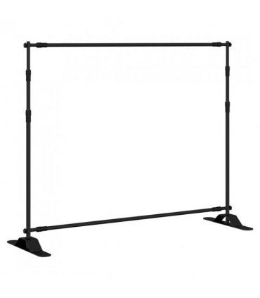 vidaXL Backdrop Stand Black 254x243 cm Steel — Size: 254 x 243 cm
