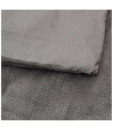 vidaXL Weighted Blanket with Cover Grey 140x200 cm 10 kg Fabric — Size: 140 x 200 cm