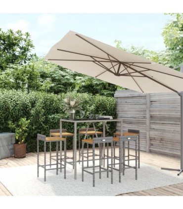 vidaXL Garden Bar Set | Grey — Size: 110 cm table length
