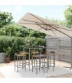 vidaXL Garden Bar Set | Grey — Size: 110 cm table length