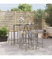 vidaXL Garden Bar Set | Grey — Size: 110 cm table length — V0671964992