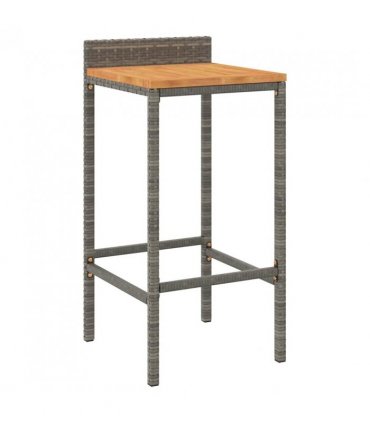 vidaXL Garden Bar Set | Grey — Size: 110 cm table length — V0671964992