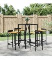 vidaXL Garden Bar Set | Black — Size: 70 cm table length