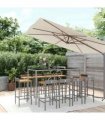 vidaXL Garden Bar Set | Grey — Size: 180 cm table length
