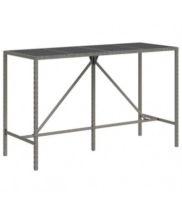 vidaXL Garden Bar Set | Grey — Size: 180 cm table length