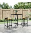 vidaXL Garden Bar Set | Black — Size: 70 cm table length — V0671964996