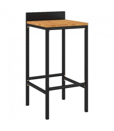vidaXL Garden Bar Set | Black — Size: 70 cm table length — V0671964996