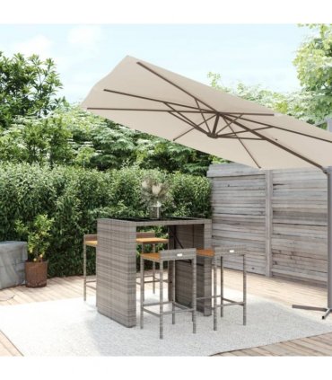 vidaXL Garden Bar Set | Grey, Black