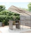 vidaXL Garden Bar Set | Grey, Black