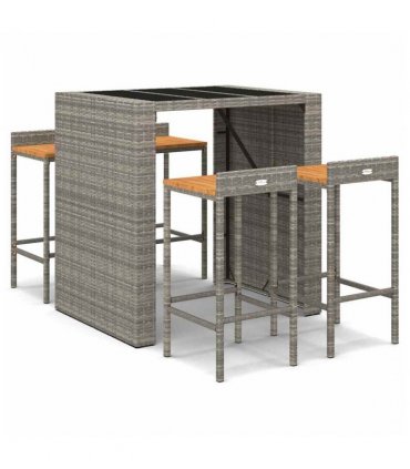 vidaXL Garden Bar Set | Grey, Black