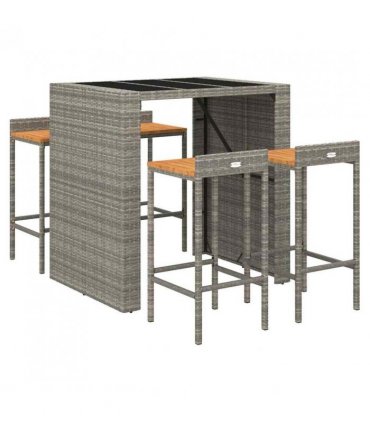 vidaXL Garden Bar Set | Grey, Black