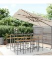 vidaXL Garden Bar Set | Grey — Size: 180 cm table length — V0671965014