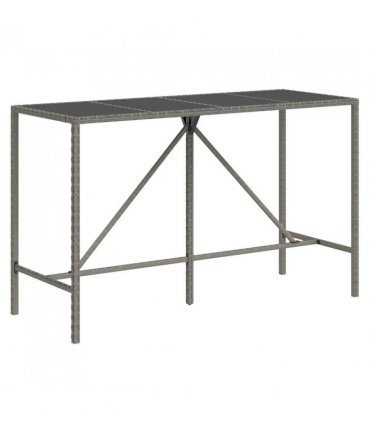 vidaXL Garden Bar Set | Grey — Size: 180 cm table length — V0671965014