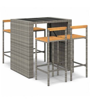 vidaXL Garden Bar Set | Grey — V0671965015