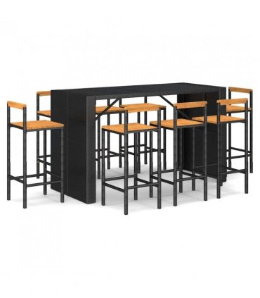 vidaXL Garden Bar Set | Black — V0671965018