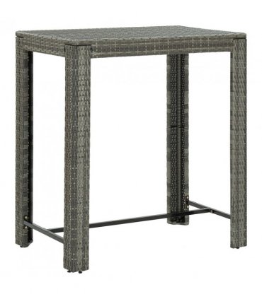 vidaXL 5 Piece Garden Bar Set Grey Poly Rattan&Solid Wood Acacia — V0671965027