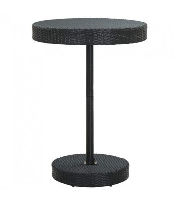vidaXL 5 Piece Garden Bar Set Black Poly Rattan&Solid Wood Acacia