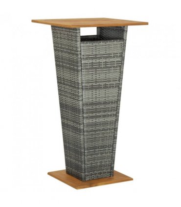 vidaXL 3 Piece Garden Bar Set Grey Poly Rattan&Solid Wood Acacia — V0671965039