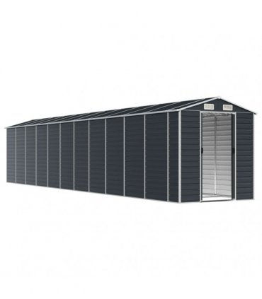 vidaXL Garden Shed Anthracite 191x980x198 cm Galvanised Steel — Size: 191 x 980 x 198 cm