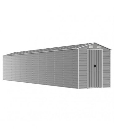 vidaXL Garden Shed Light Grey 191x980x198 cm Galvanised Steel — Size: 191 x 980 x 198 cm