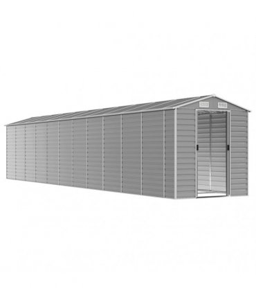 vidaXL Garden Shed Light Grey 191x980x198 cm Galvanised Steel — Size: 191 x 980 x 198 cm