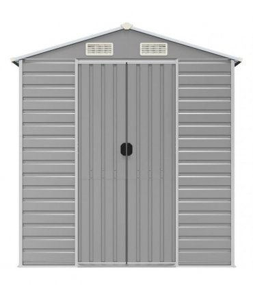 vidaXL Garden Shed Light Grey 191x980x198 cm Galvanised Steel — Size: 191 x 980 x 198 cm