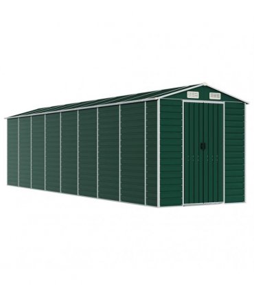 vidaXL Garden Shed Green 191x725x198 cm Galvanised Steel — Size: 191 x 725 x 198 cm