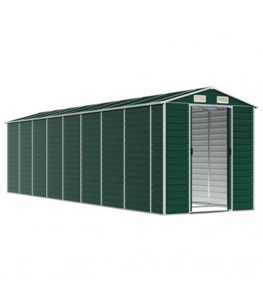 vidaXL Garden Shed Green 191x725x198 cm Galvanised Steel — Size: 191 x 725 x 198 cm