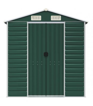vidaXL Garden Shed Green 191x725x198 cm Galvanised Steel — Size: 191 x 725 x 198 cm
